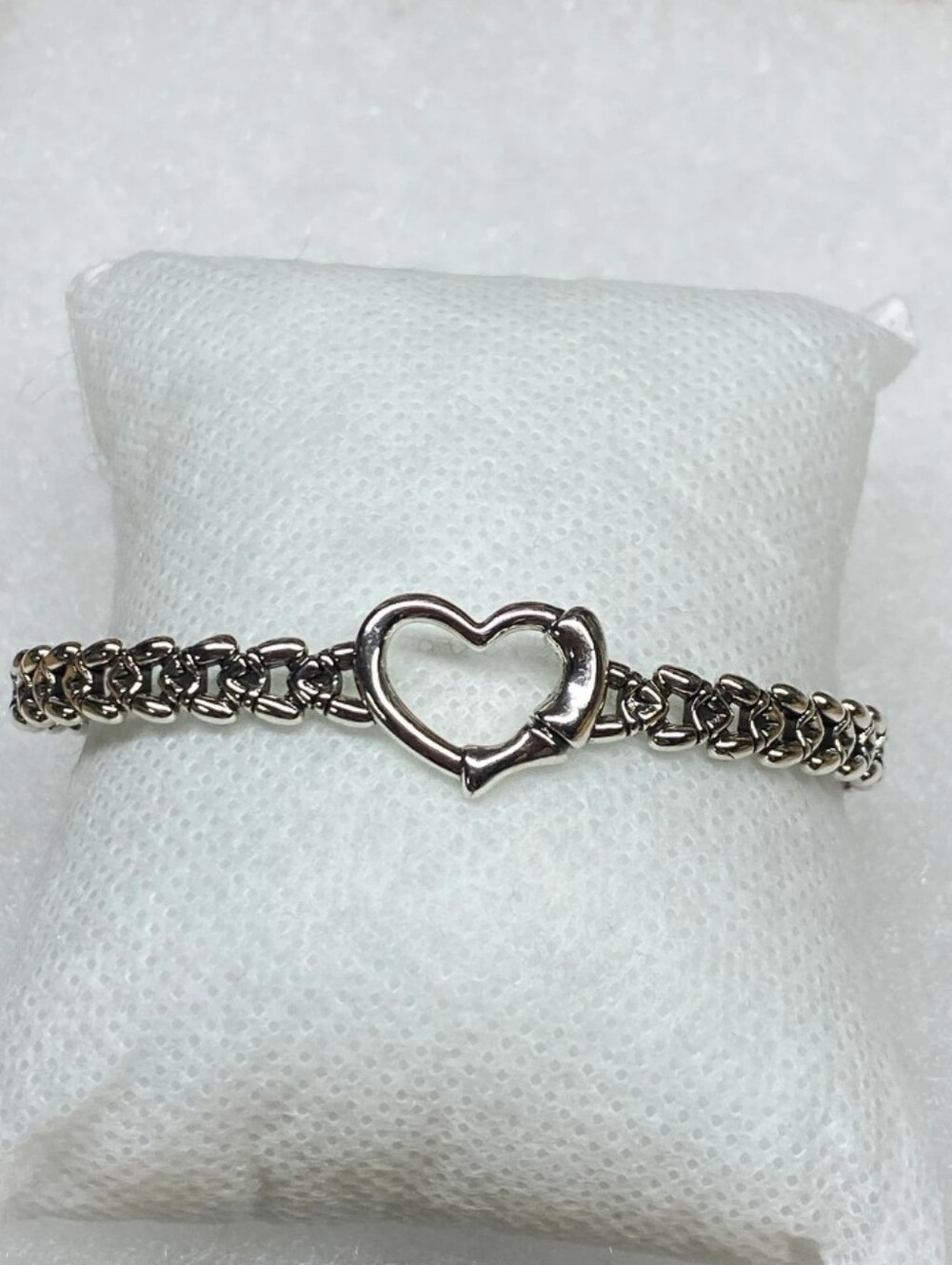Sterling Silver Heart Link Bracelet - Silver